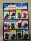 There are 12 pieces of paper cards each with embroidered fabric patches Specification image